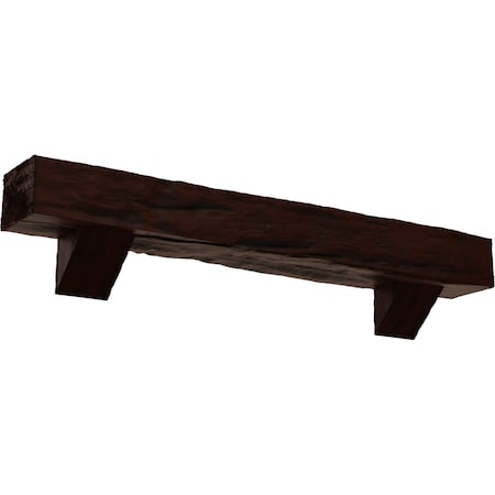 Kit W/ Breckinridge Corbels, NaturaL Pecan, 6H X 6D X 72W Riverwood Faux Wood Fireplace ManteL